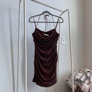 Brown mini dress